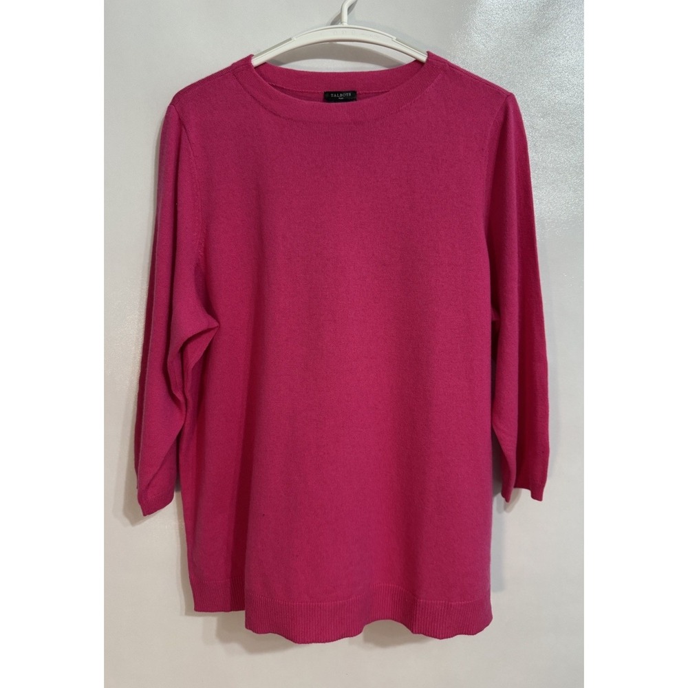 Talbots Sz 2X Pure Cashmere Womens Pullover Crew Neck Sweater Pink Cashmere NWT